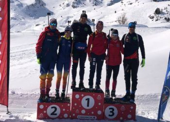 Mónica Saez, campeona de España de biatlón de Sprint en el Stadium Spainsnow