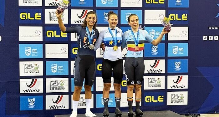 Ainara Albert, plata en la puntuación sub’23, y Leyre Almena, bronce en ómnium júnior, en el Europeo de ciclismo en pista de Anadia