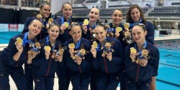 El dúo Mireia Hernández-Dennis González y el equipo lograron sendos oros en rutinas técnicas