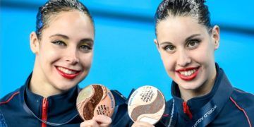 Alisa Ozhogina e Iris Tió, bronce mundial en dúo técnico