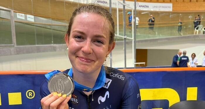 Isabella Escalera, subcampeona de Europa sub’23 de eliminación de ciclismo en pista