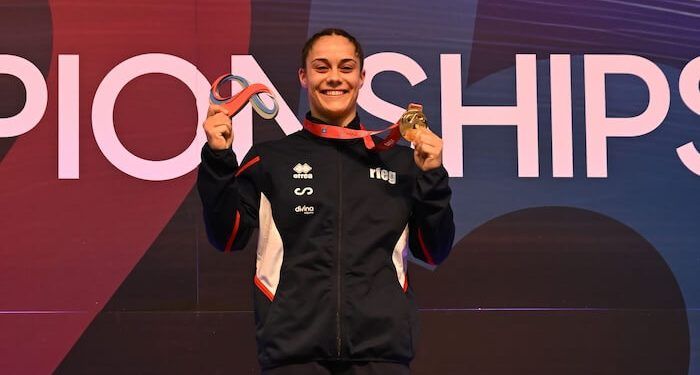 Melania Rodríguez, campeona mundial de trampolín en la prueba de DMT