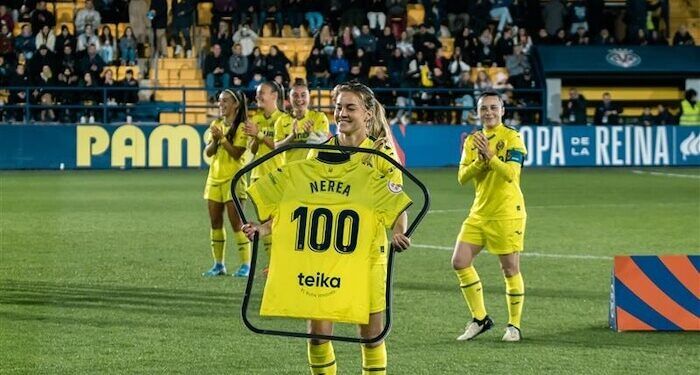Nerea Pérez, ‘centenaria’ con la camiseta del Villarreal