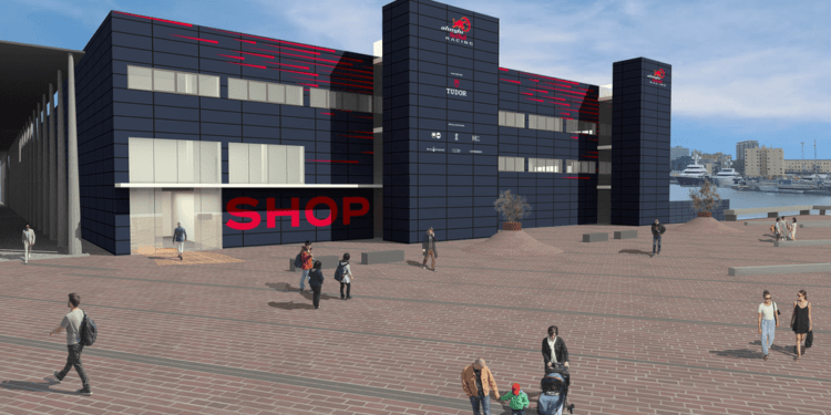 El Alinghi Red Bull Racing suizo pone la primera piedra de su base de Barcelona