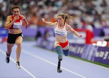 Sara Andrés rozó el bronce en una final de 100 metros T64 que dominó Países Bajos