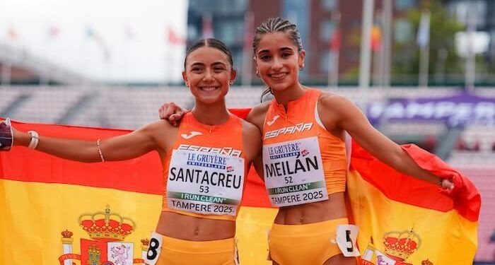 Sofía Santacreu, oro, y Aldara Meilán, bronce, en los 10.000 marcha del Europeo sub’20