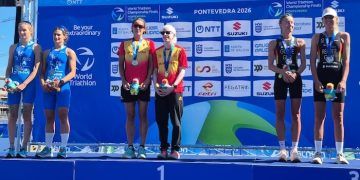 Susana Rodríguez y su guía, Sara Pérez, campeonas del Mundo de triatlón paralímpico