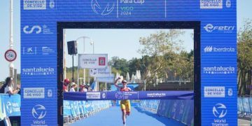 Eva Moral, Andrea Miguélez y Marta Francés, medallistas de la Triarmada Paralímpica en la Copa del Mundo de Vigo