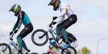 Adriana Domínguez y Lara Palacio, cuarta y quinta en la Copa de Europa de BMX Racing de Valmiera