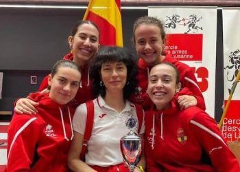 Lucía Abajo, Silvia Gómez, Candela Lozano y Daniela Pinyol, plata en espada por equipos sub’23