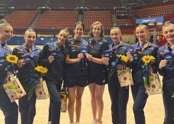 El conjunto español de rítmica se colgó el bronce en el concurso completo de la Copa del Mundo