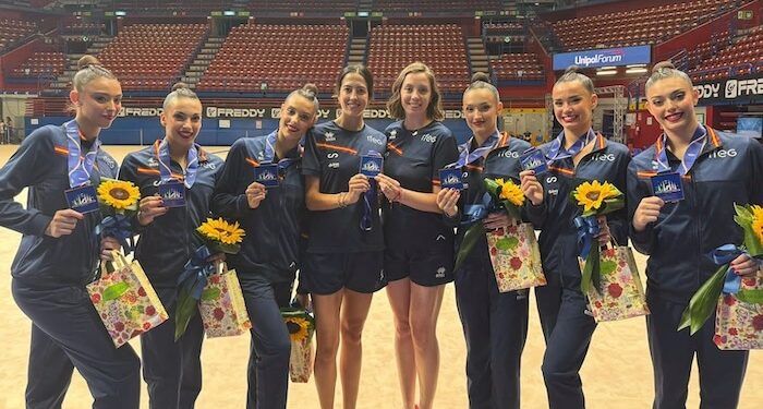 El conjunto español de rítmica se colgó el bronce en el concurso completo de la Copa del Mundo