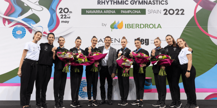 España logra una plata y dos bronces en la Copa del Mundo de gimnasia rítmica de Pamplona