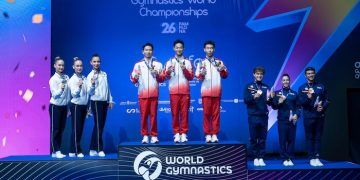 España sumó sendos bronces, en la general por equipos y el trío, en el Mundial de aeróbica