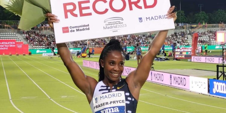 Shelly-Ann Fraser-Pryce fijó un nuevo récord del Meeting Madrid WACT 2023