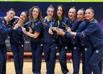 El conjunto español de gimnasia rítmica logró un oro y una plata en la Copa del Mundo de Bakú