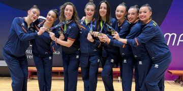 El conjunto español de gimnasia rítmica logró un oro y una plata en la Copa del Mundo de Bakú