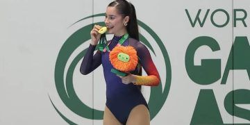 India González, oro en patinaje artístico en los Juegos Mundiales en Paraguay