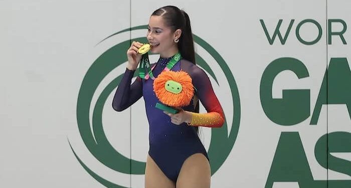 India González, oro en patinaje artístico en los Juegos Mundiales en Paraguay