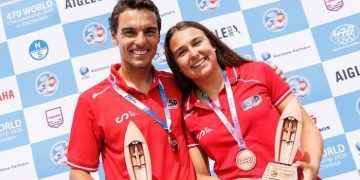 Jordi Xammar y Marta Cardona lograron el bronce mundial en 470 en Enoshima