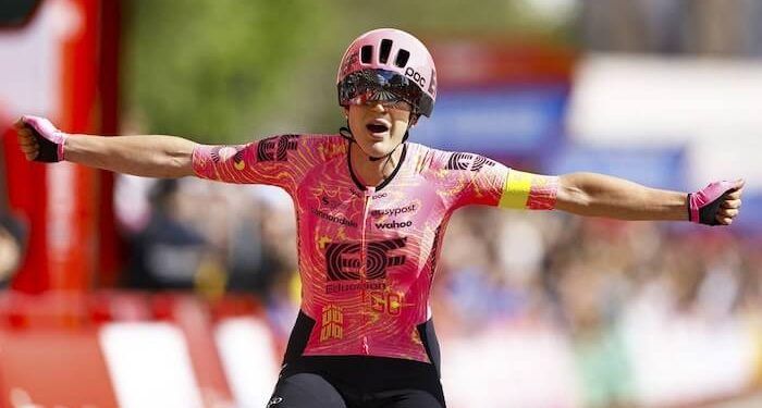 Kristen Faulkner, un bólido en los abanicos de Zaragoza