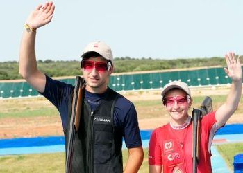 Mar Molné y Andrés García, plata en tiro al plato mixto en los Juegos Mediterráneos de Taranto