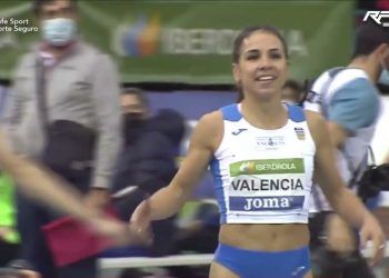 María Isabel Pérez, del Valencia Club de Atletismo, récord de España de 60 metros, registrando 7.20
