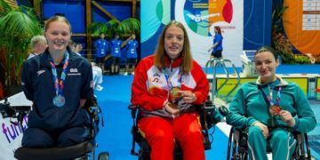 Marta Fernández, oro, Marian Polo y Emma Feliú, plata, y María Delgado y Delia Fontcuberta, bronce, en el Europeo