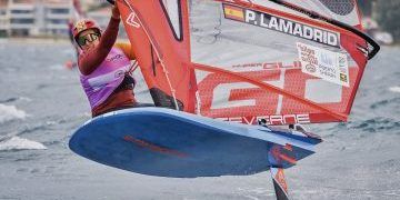 Ensayo de Pilar Lamadrid para el Mundial en los iQFoil Games de Lanzarote