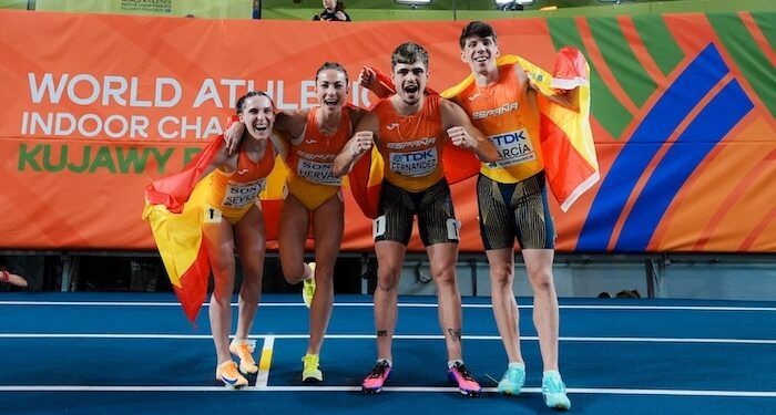 El relevo mixto 4×400 de España logró la plata Mundial y registró el nuevo récord nacional